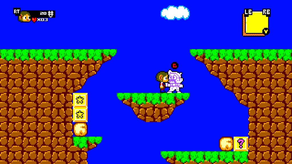 Retro Alex Kidd graphics, looking simple and clean