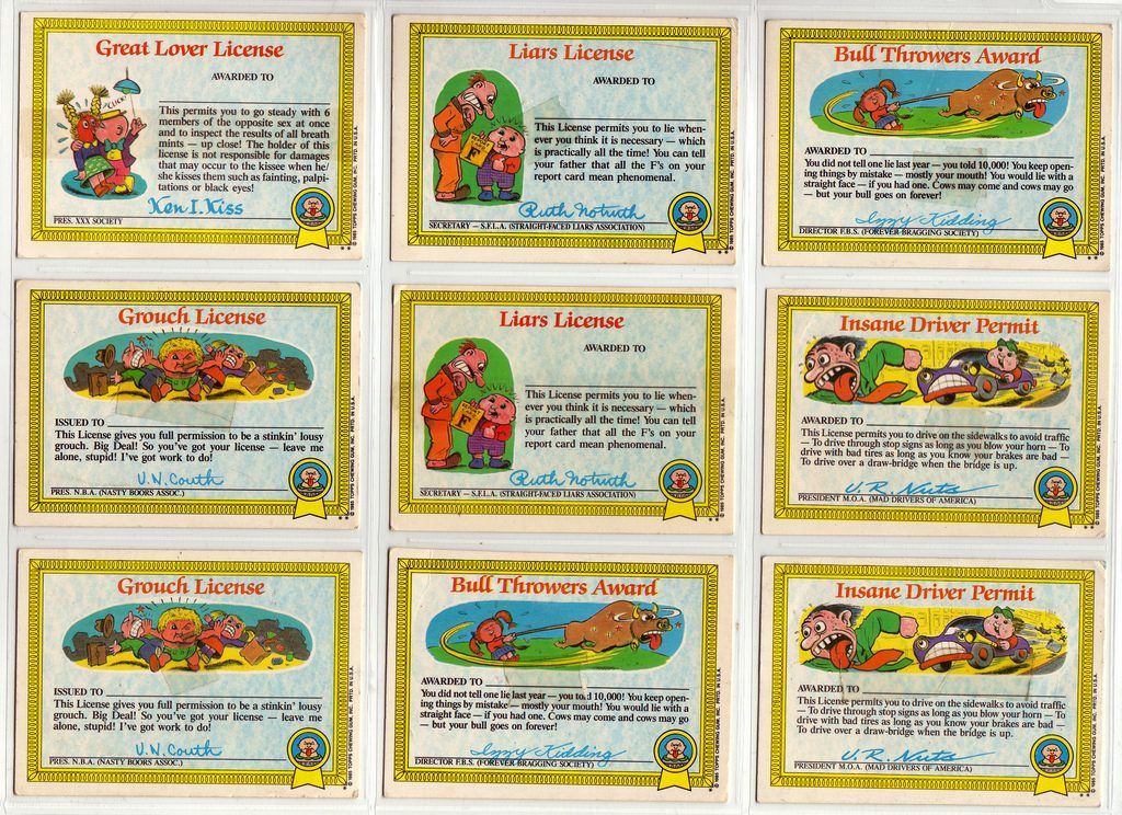 Garbage Pail Kids Cards