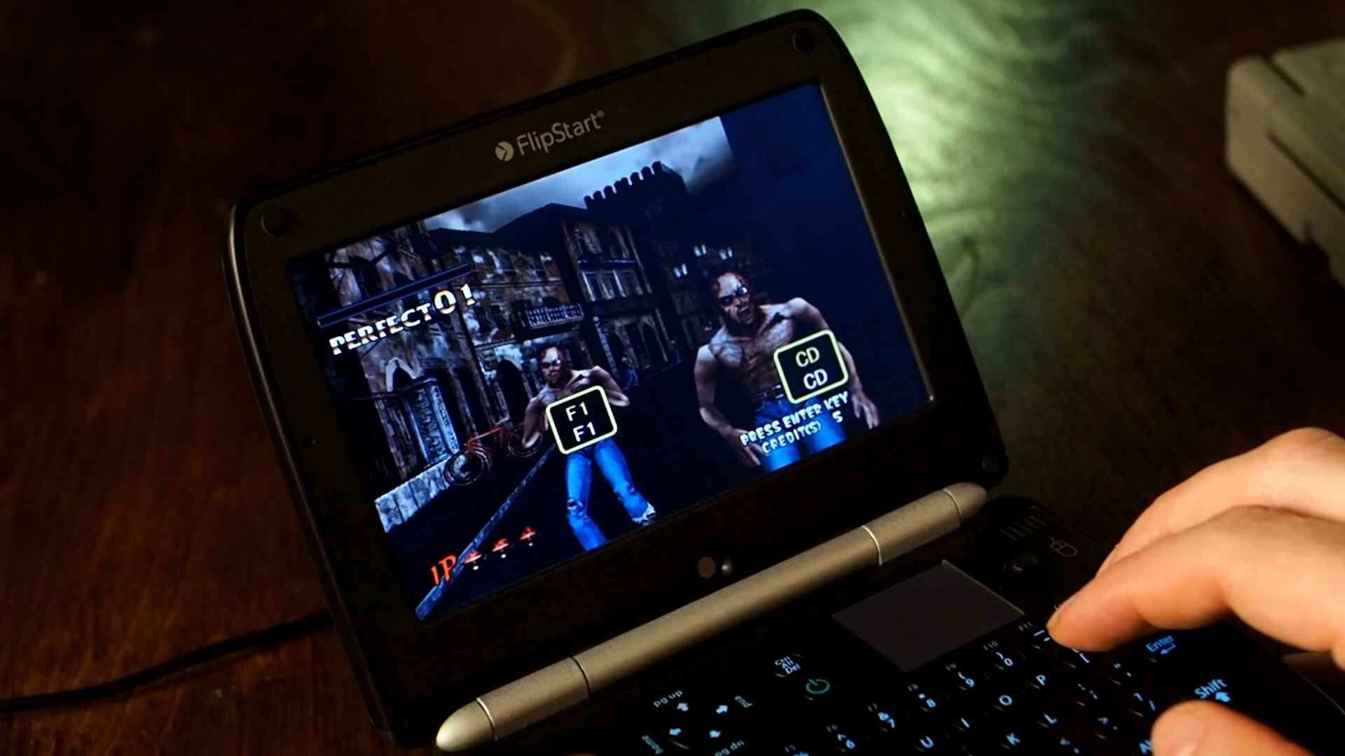 The Typing of the Dead running on a Vulcan FlipStart