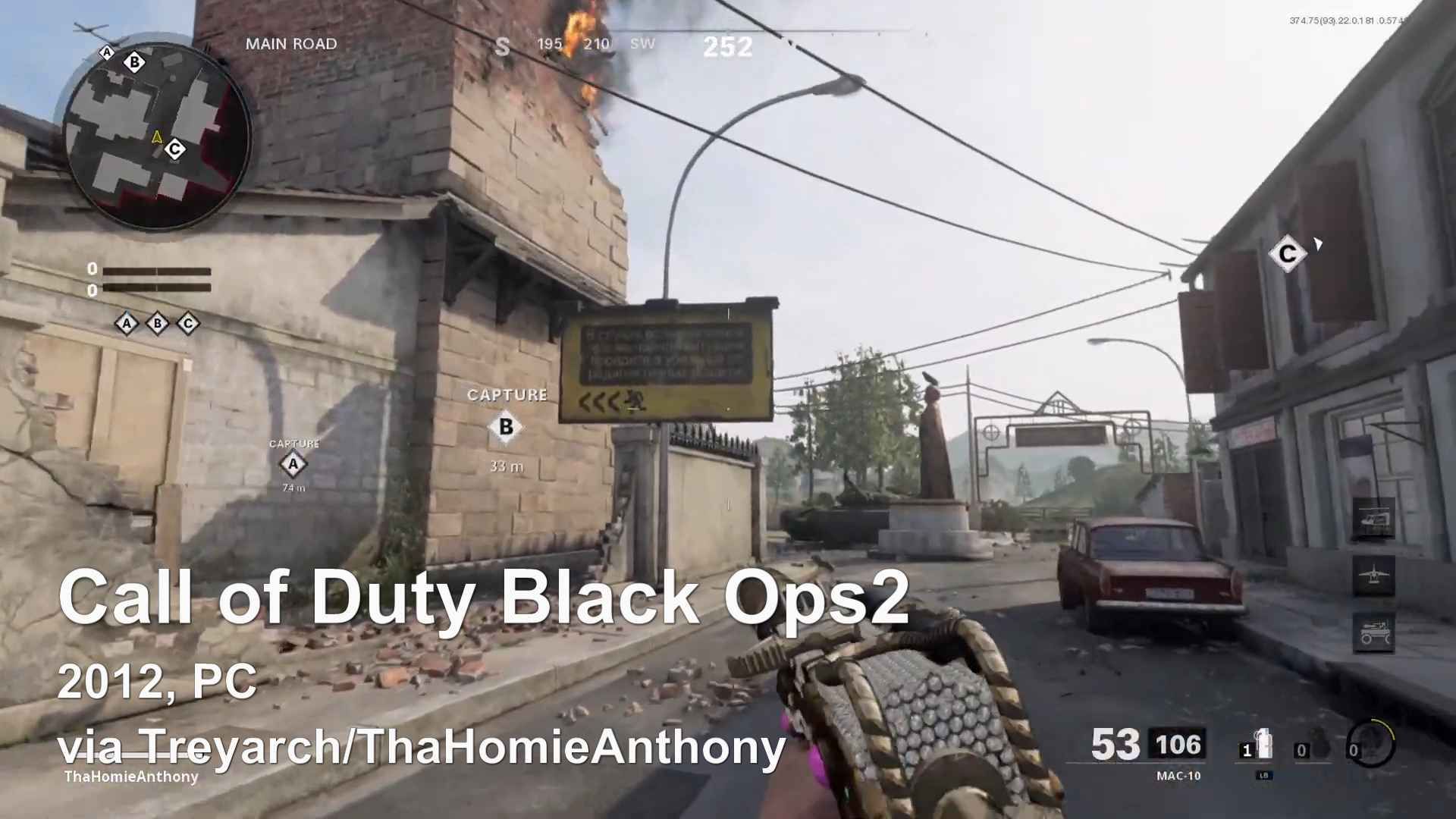 Call of Duty Black Ops2 showing the sign that seemed to appear out of nowhere