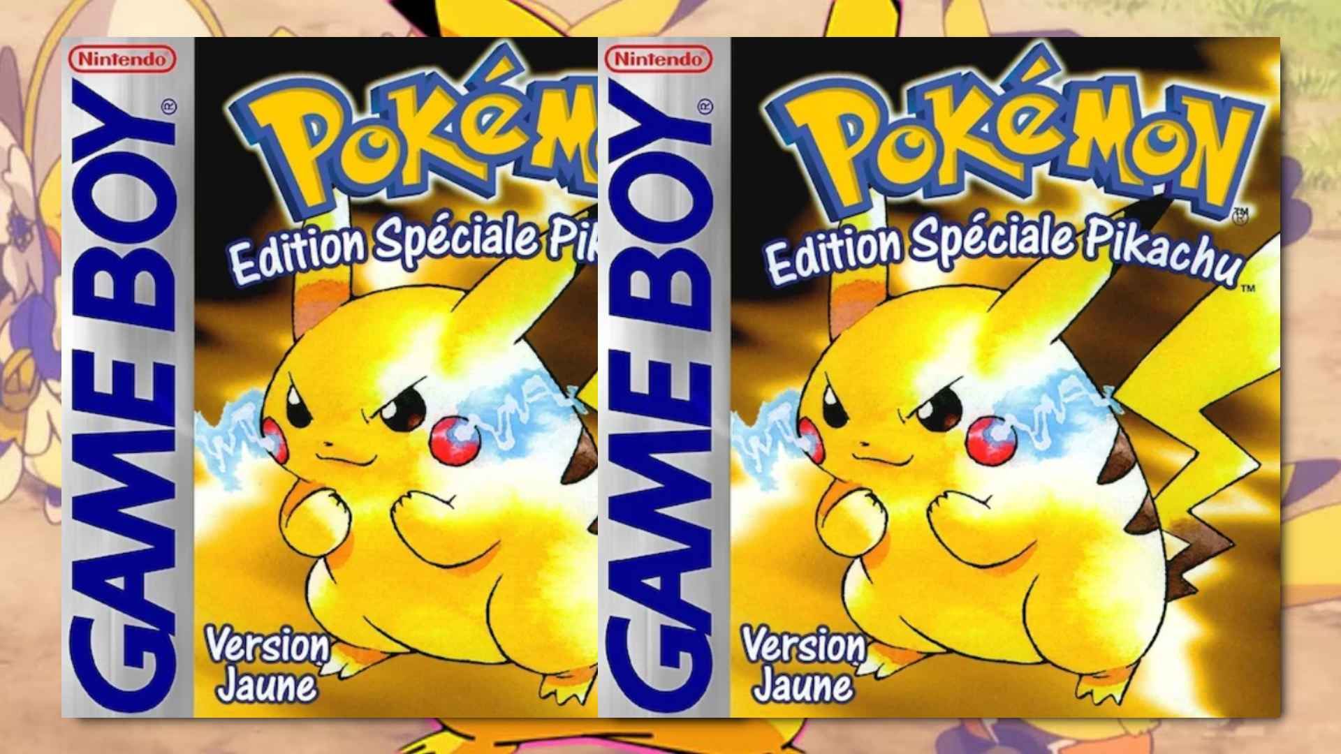 Two Pokemon yellow Game Boy boxes