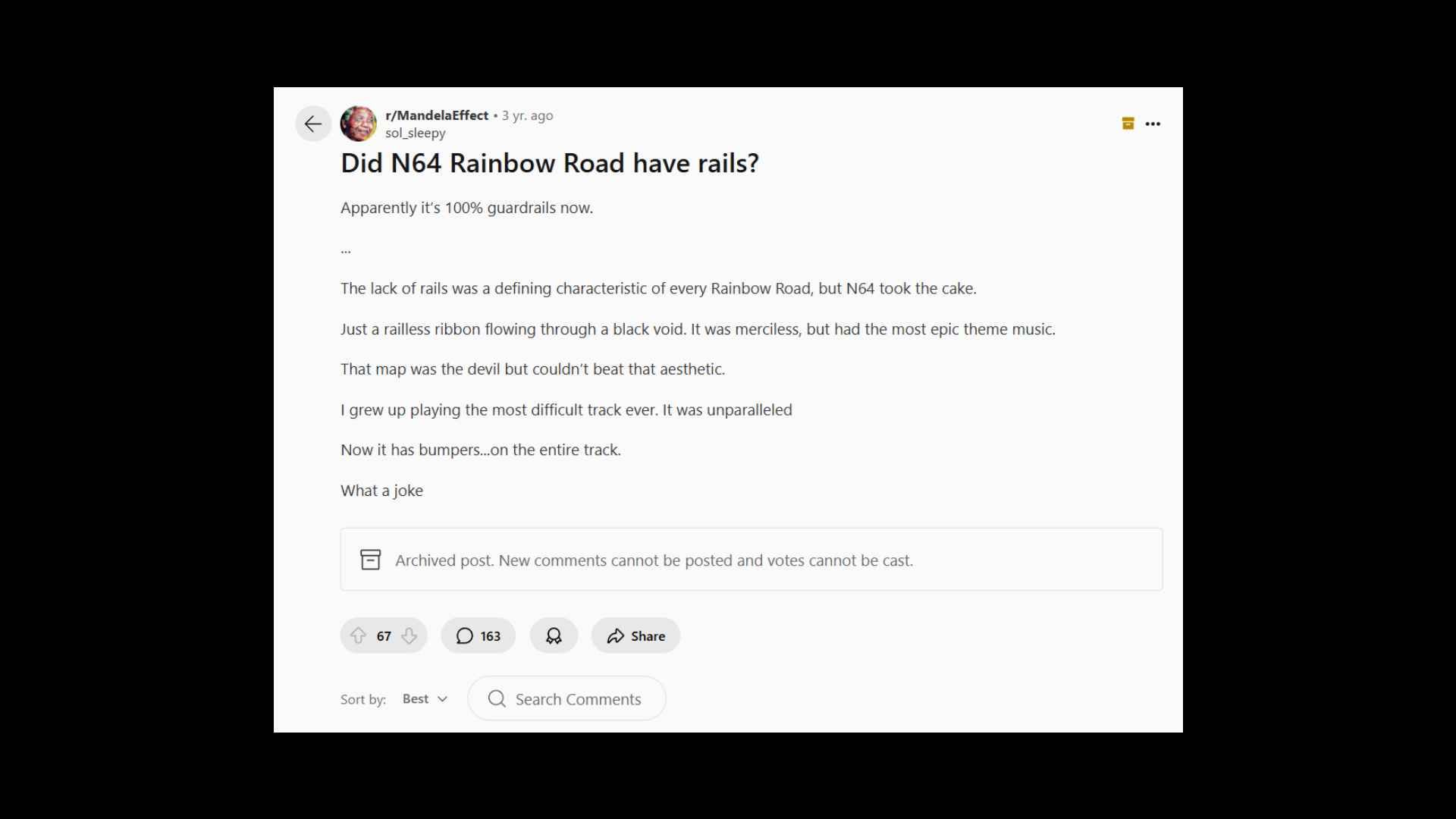 Did N64 Rainbow Road have rails?