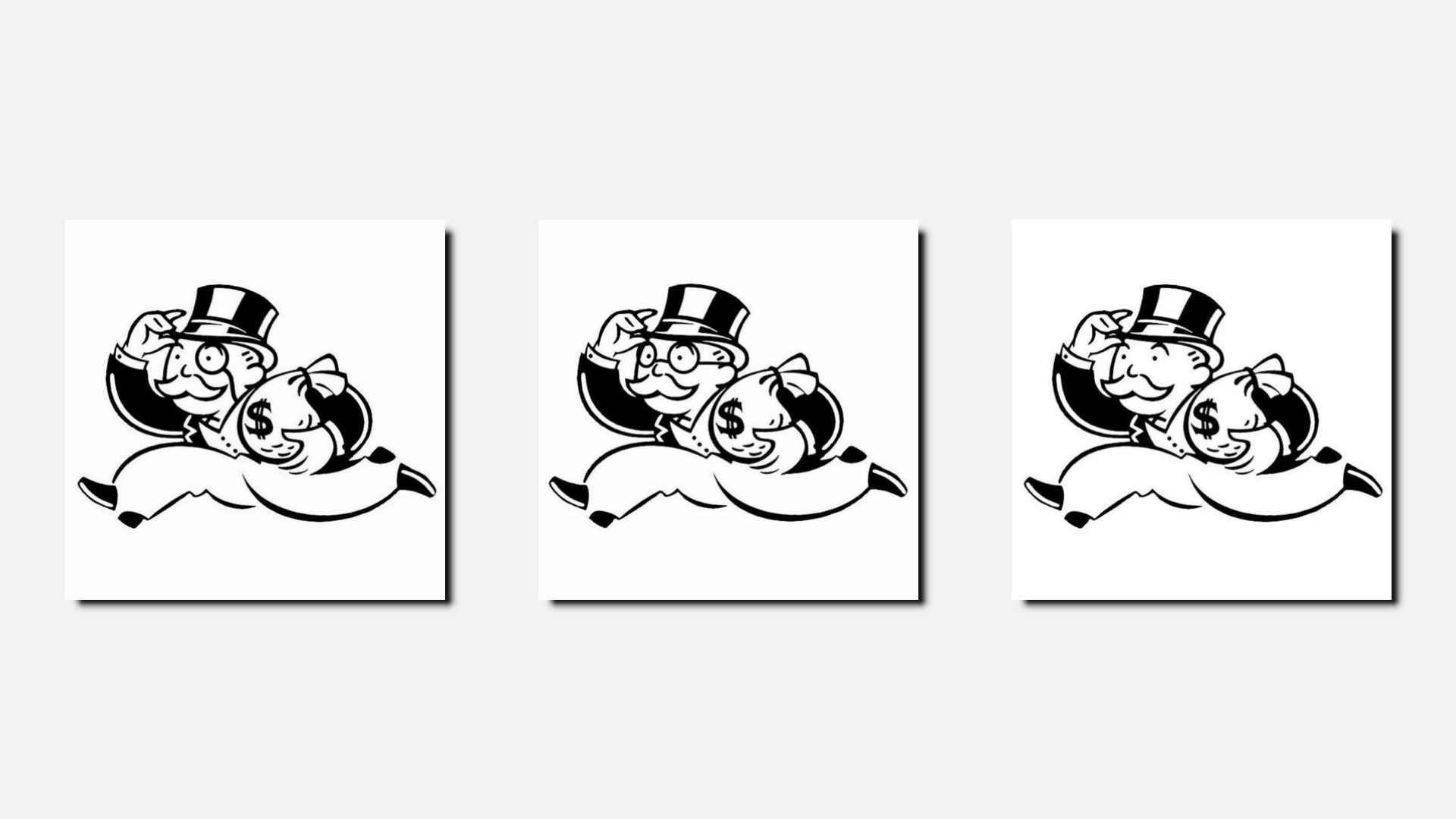 Various Monopoly Man logos