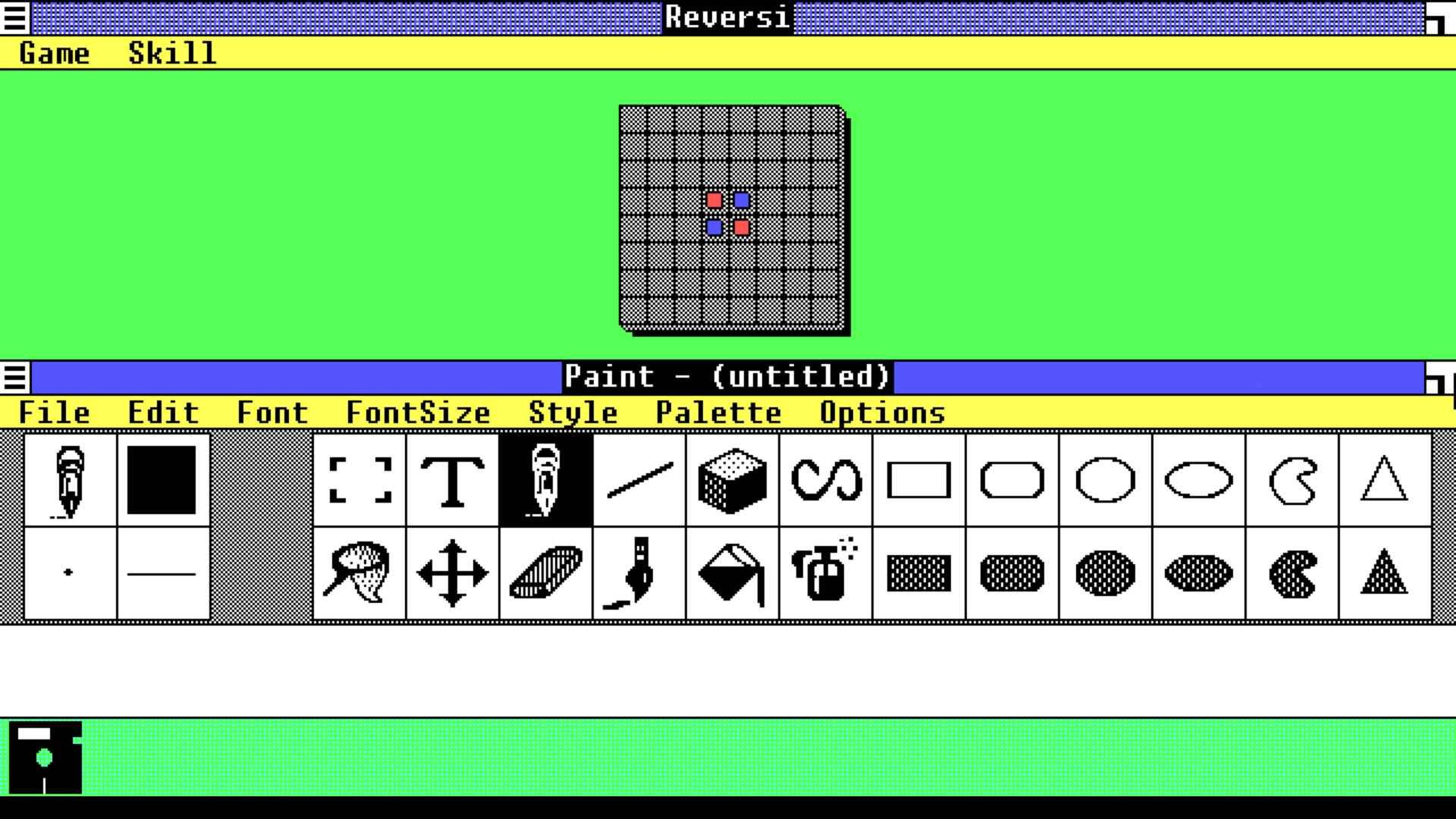 Windows 1.0 Desktop with Reversi