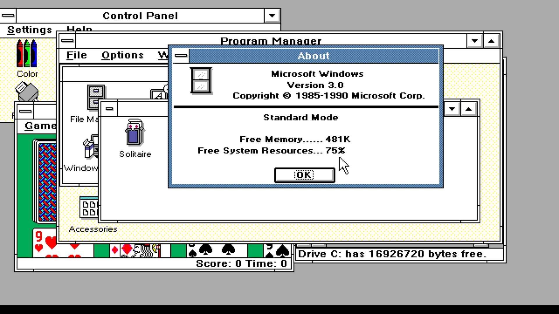 The Windows 3.0 desktop