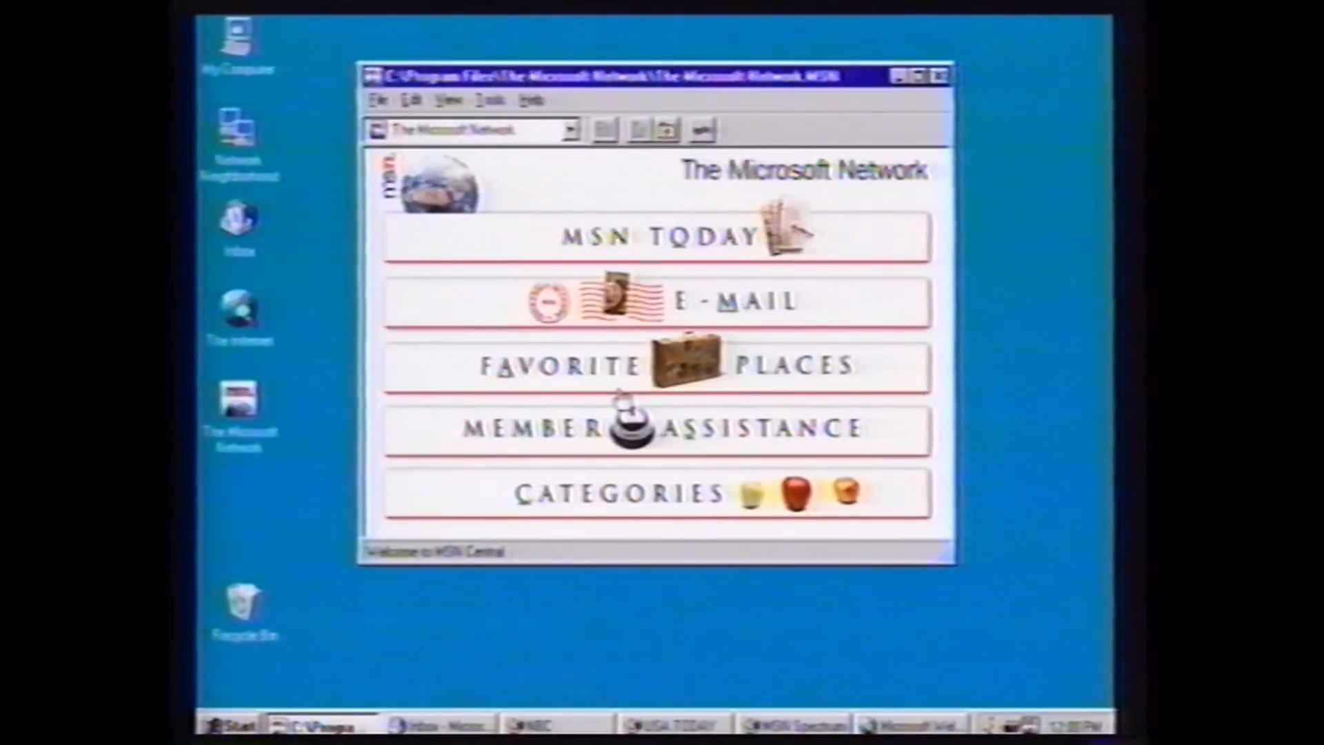 Windows 95 MSN Logon page