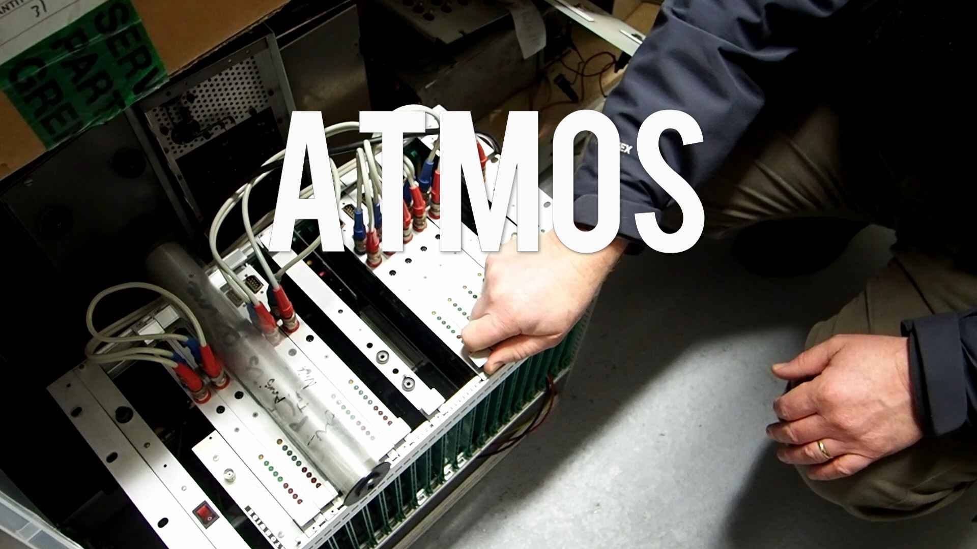 One of the original servers that ran the ATMOS operating system, shown on the floor in the "relic room"