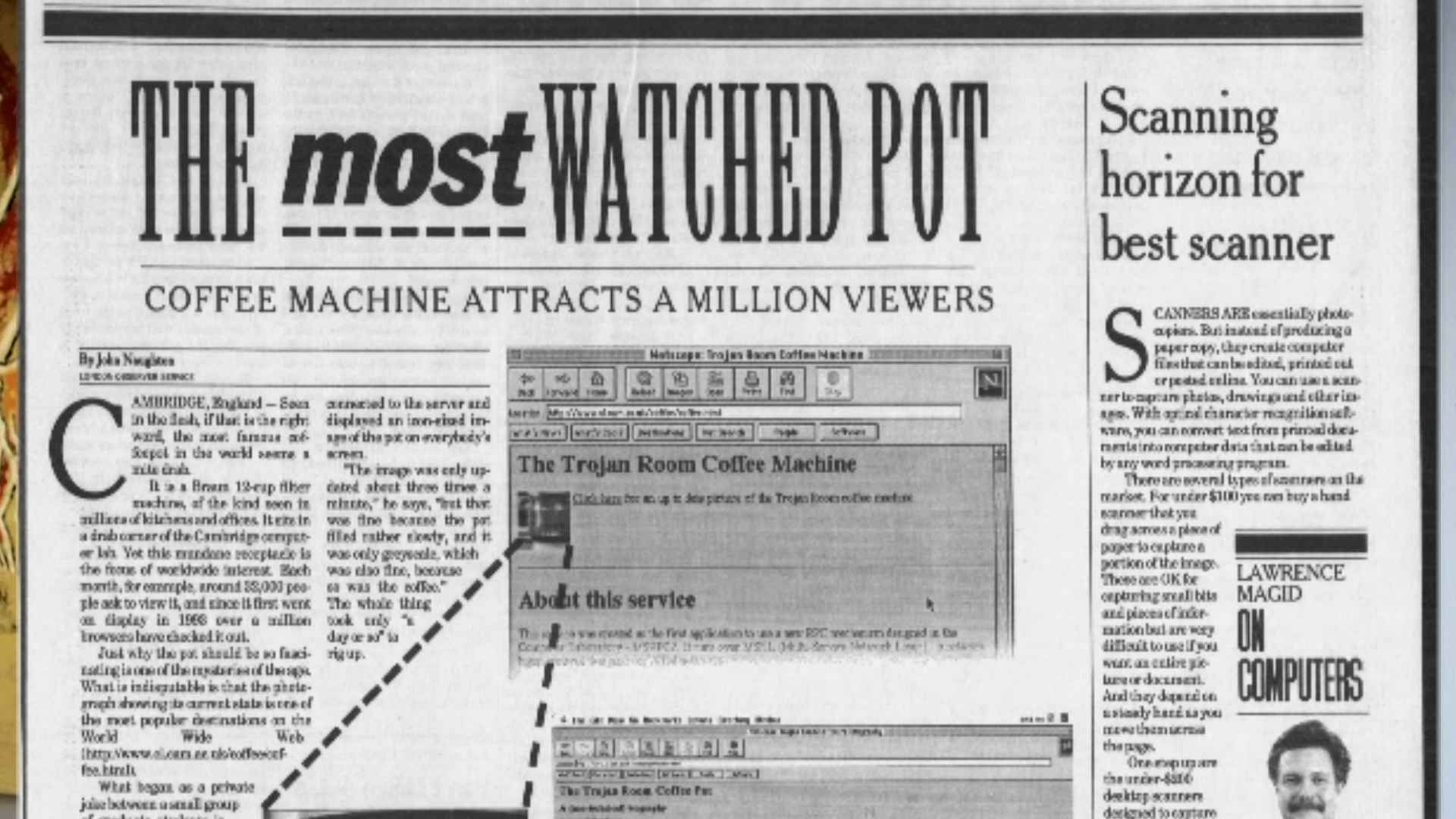 "The most Watched Pot" news article