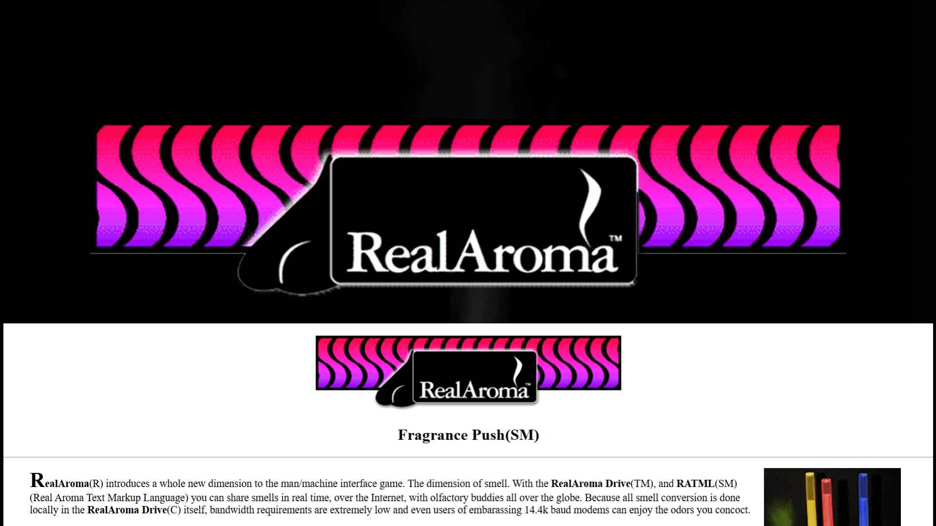 The RealAroma website