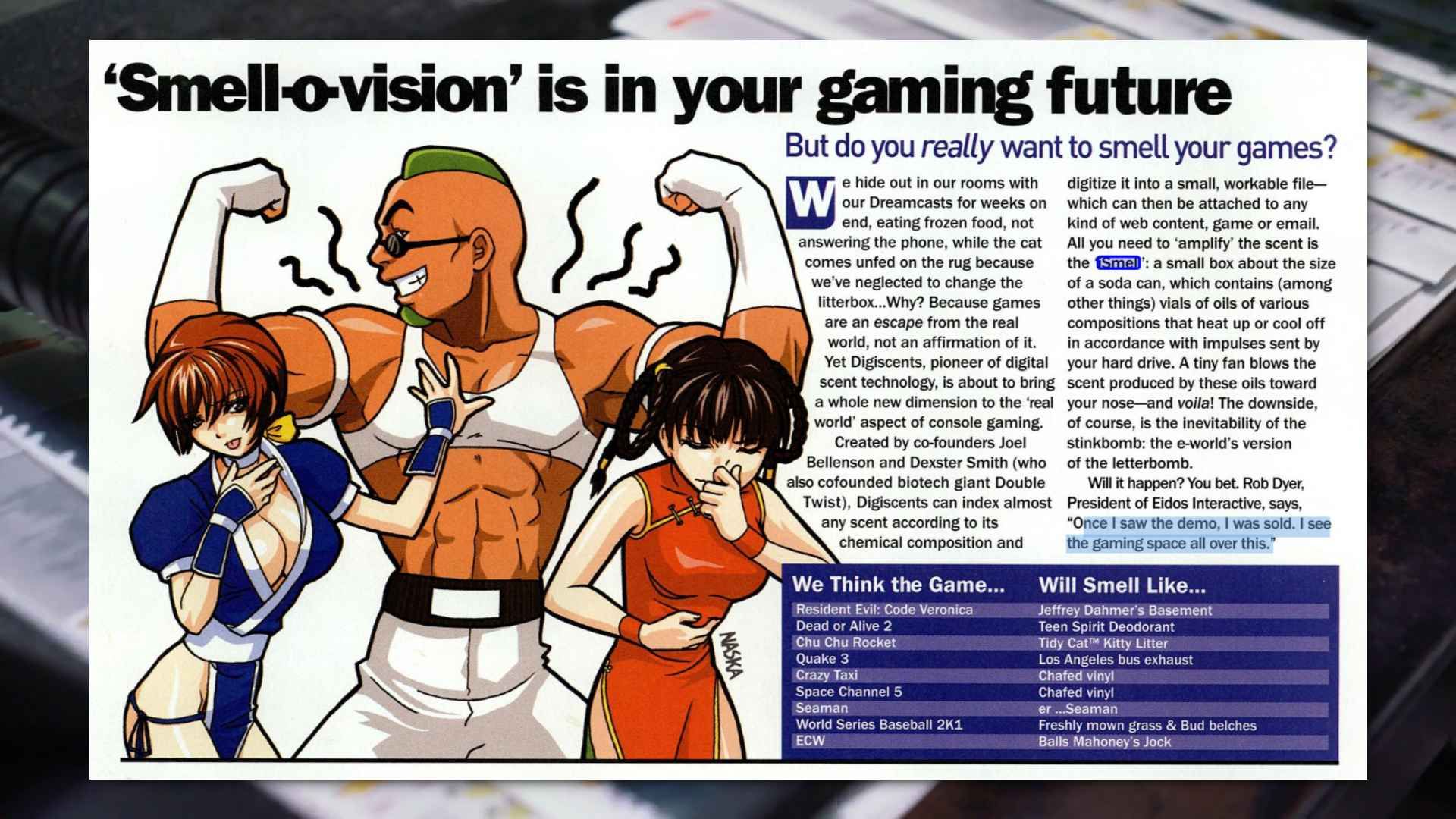 DreamCast Magazine feature about ismell