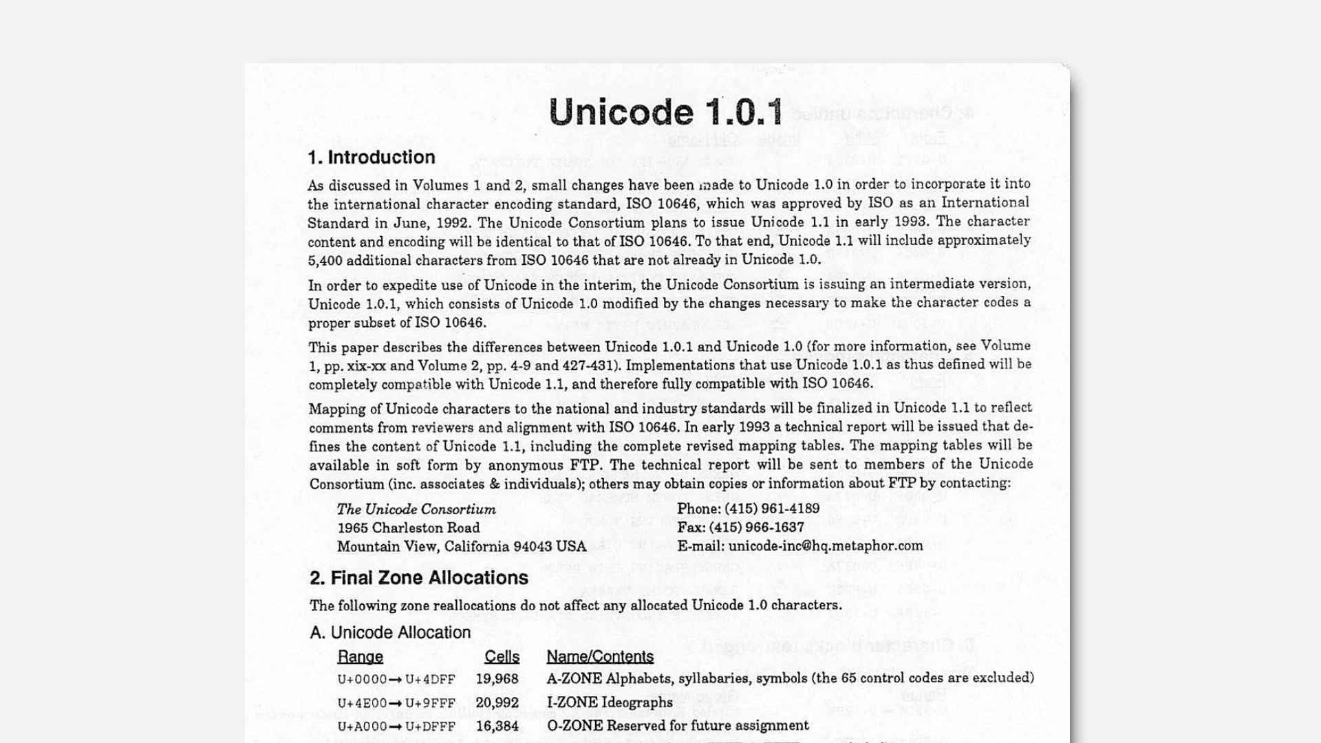 Unicode 1.0.1 document