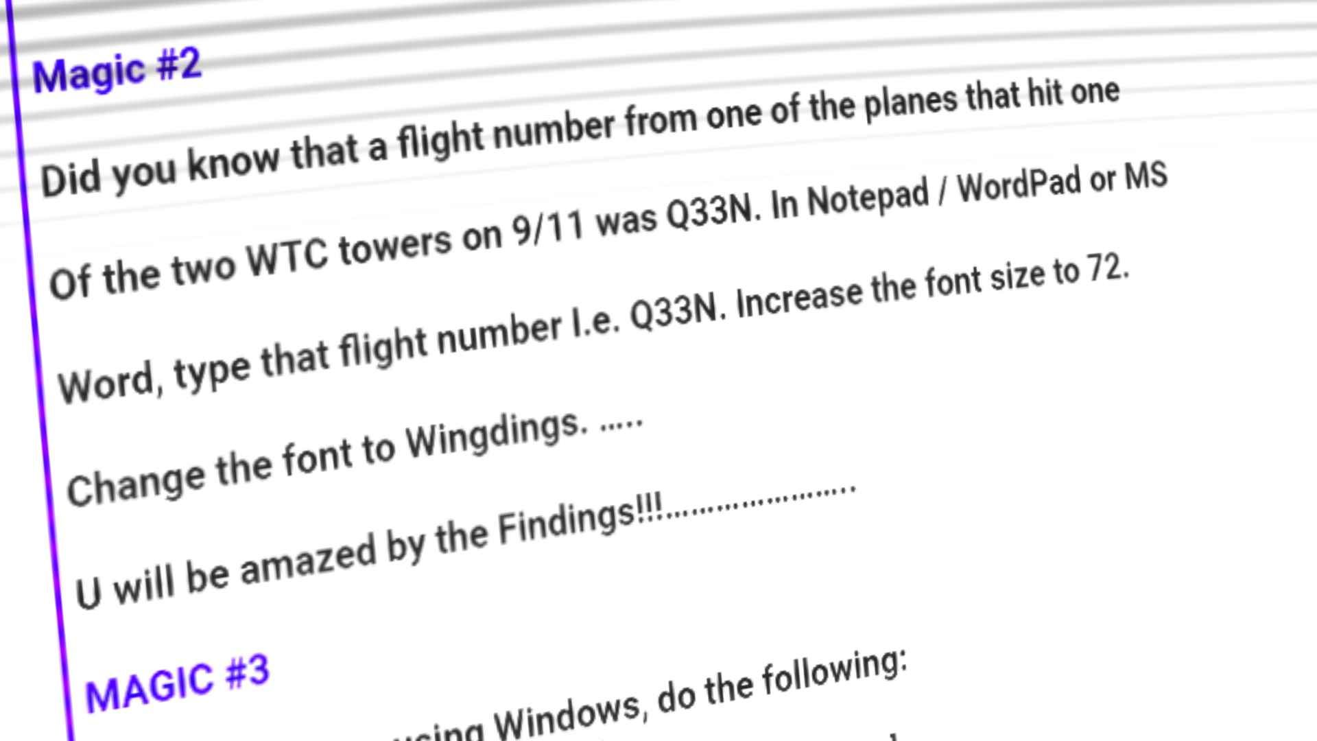 A post about replicating the Q33N Wingdings problem