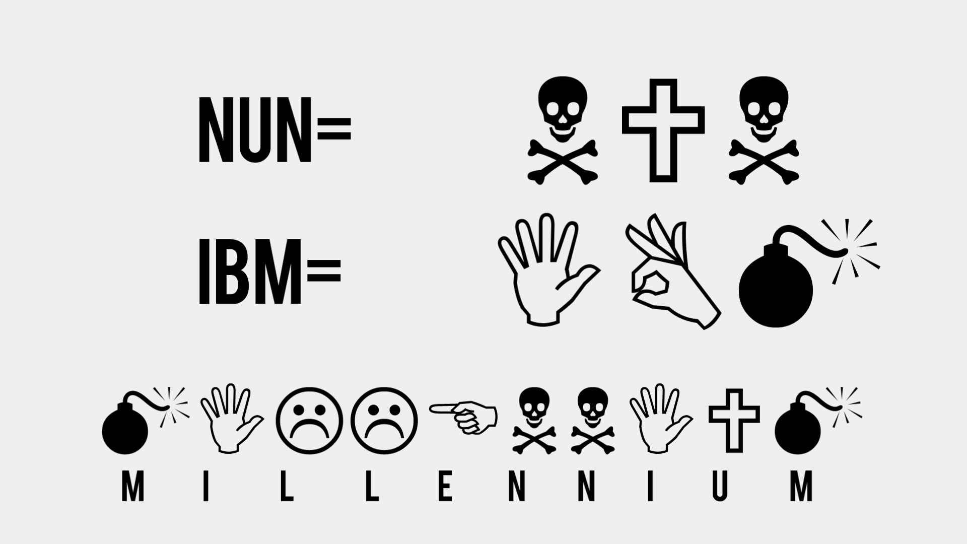 NUN, IBM and MILLENNIUM in Wingdings