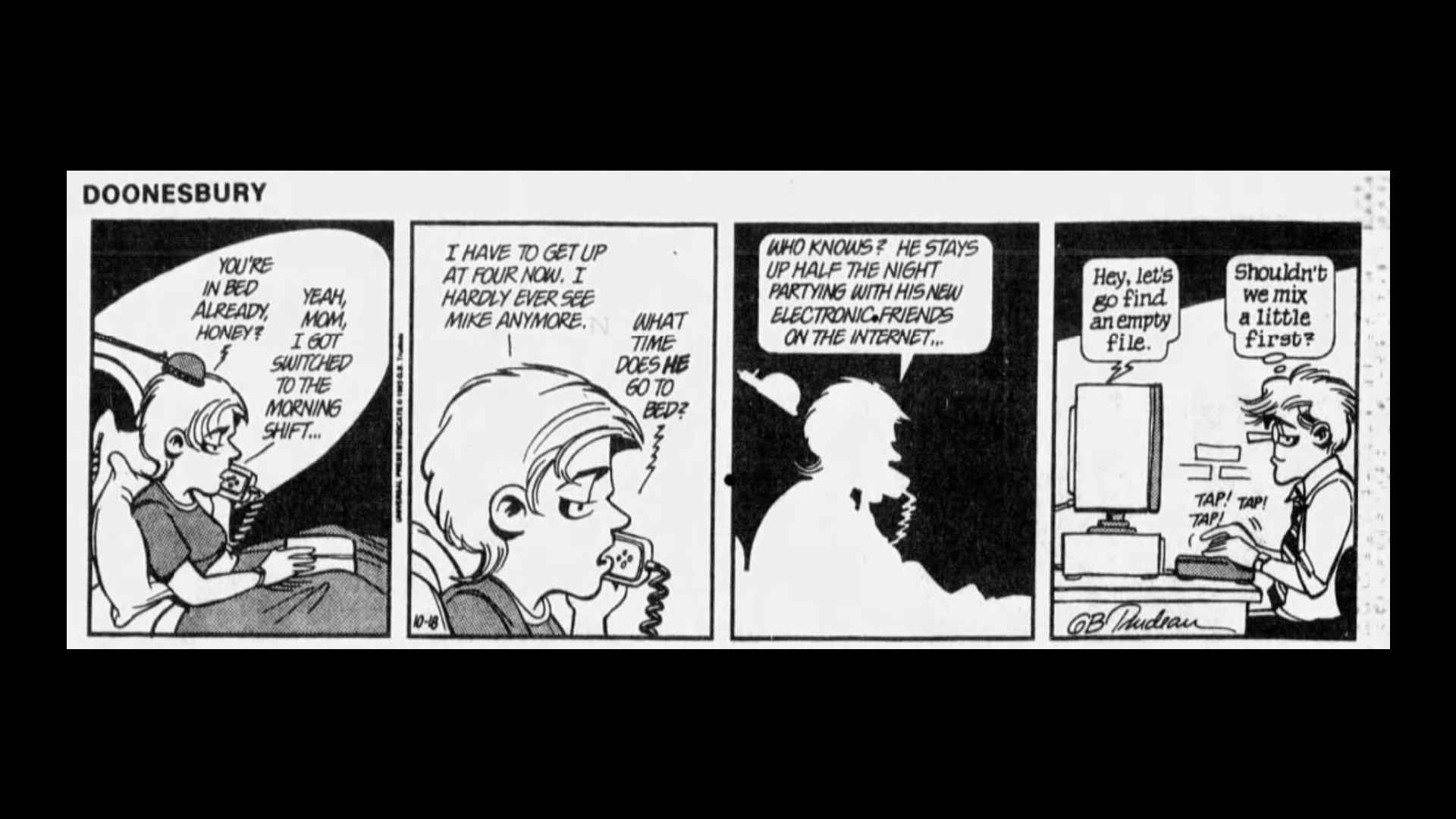 A Doonsebury cartoon about the internet in 1993/4