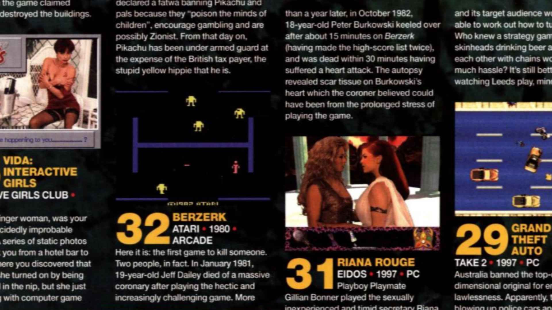 PC Zone's top 100 controversial games, with Berzerk at number 32