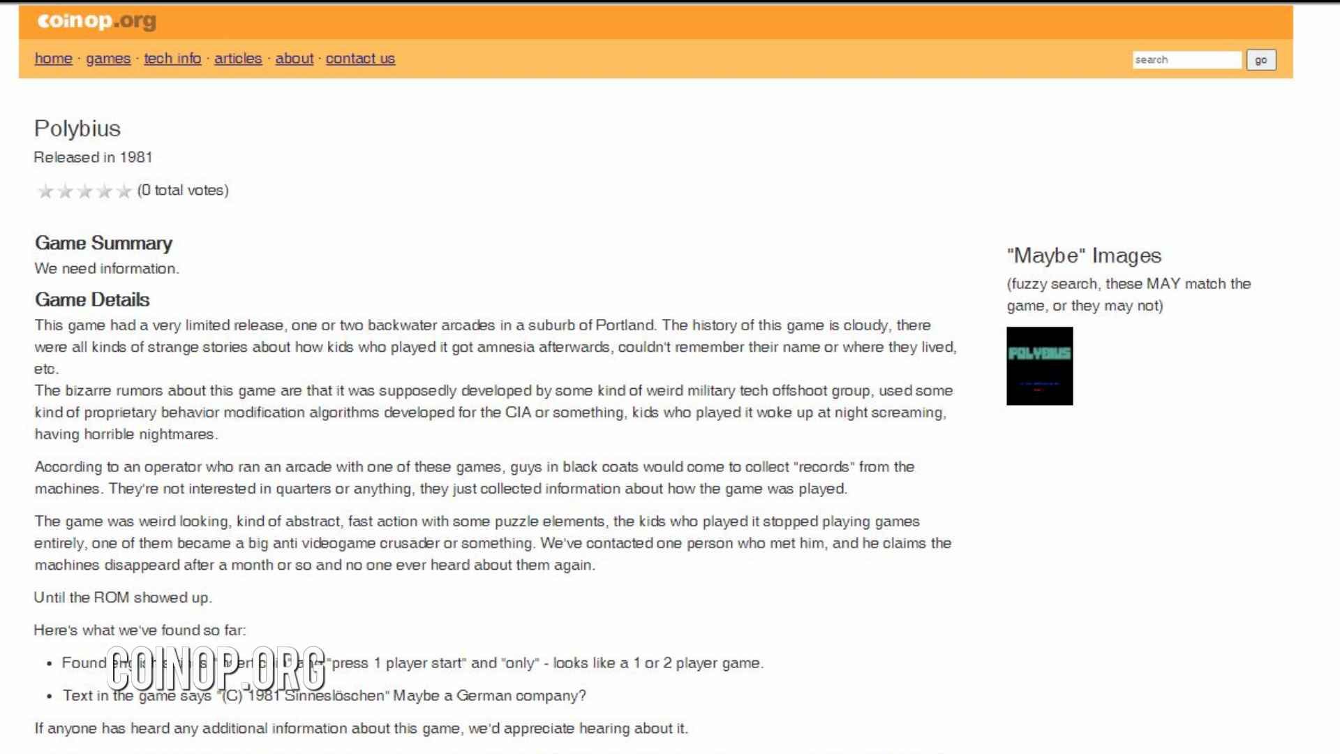 coinop.org article on Polybius.