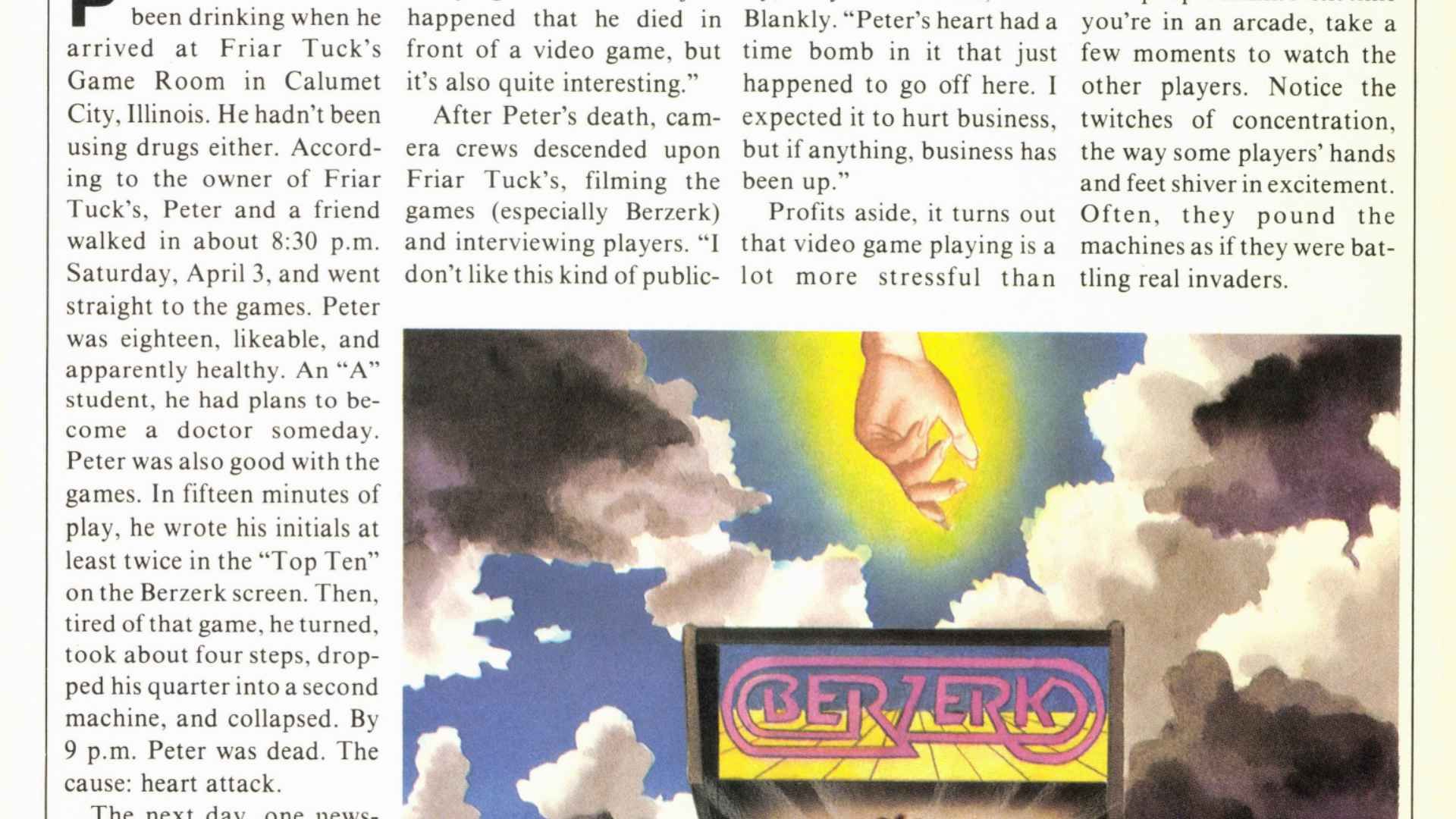The Video Games Magazine article about Berzerk deaths.