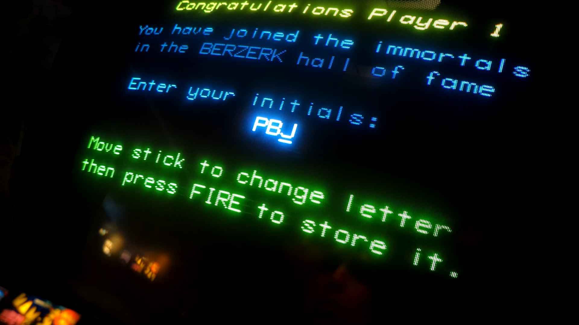 PBJ High score on Berzerk.