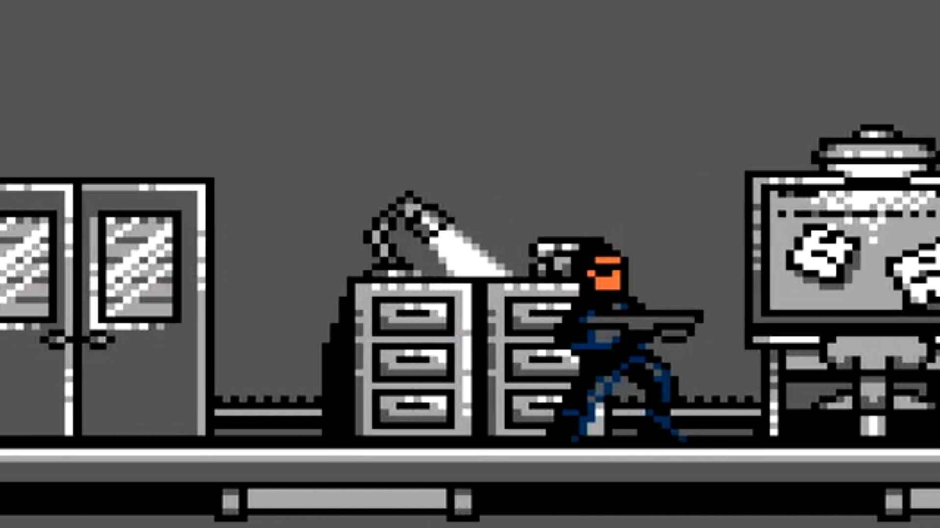 The T800 searching for Sarah Connor in the NES game's hospital