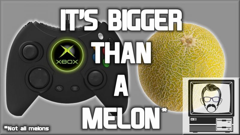 New Xbox Duke next to a small Watermelon (for size comparion)