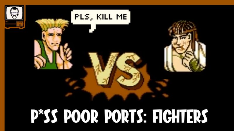 Piss Poor Ports: Fighters, showing Guile and Ryu in suspiciously low resolution and detail