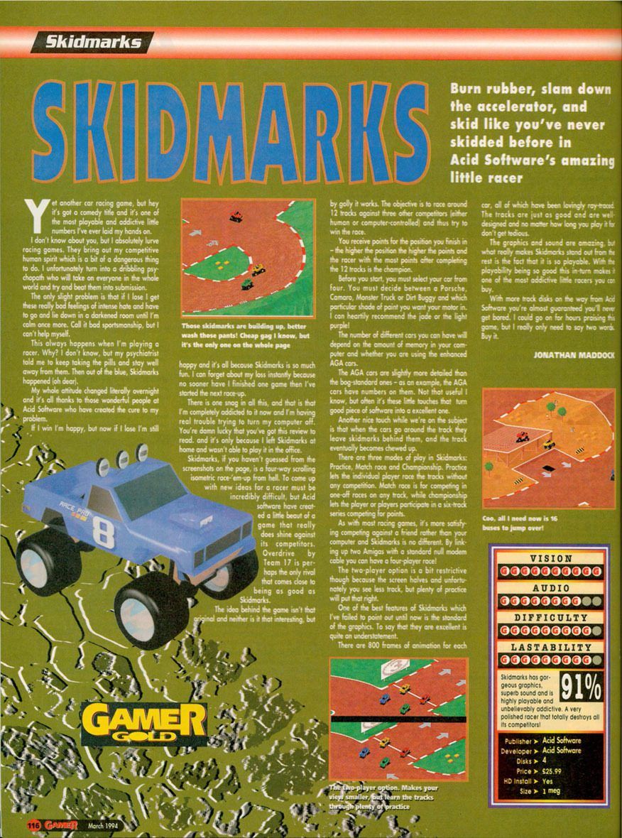 Skidmarks Amiga Review